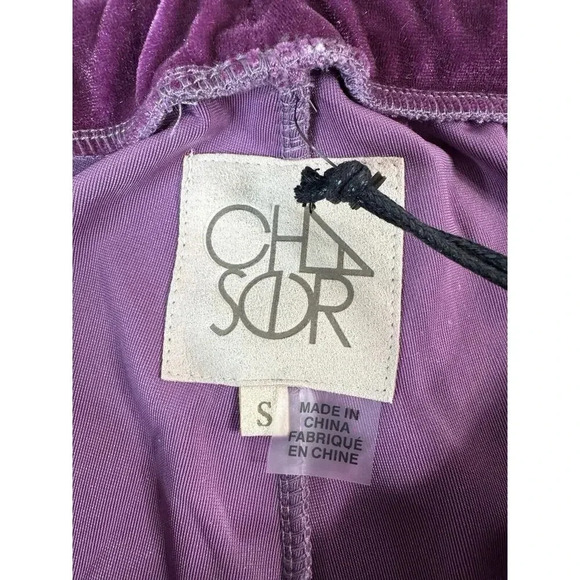 Chaser Women’s Wide Leg Velvet Pants Size Small Purple Drawstring Lounge Cozy - Picture 3 of 11